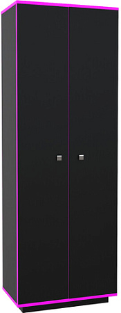 Шкаф распашной МДК Black 2-х створчатый BL-СК2Ф 490x800x1980 (черный/кромка фуксия)