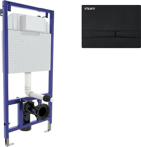 Инсталляция для унитаза Visam Slim 525 с кнопкой F5 EX-040255 (черный Soft Touch)