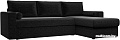 Угловой диван Mio Tesoro Верона правый (микровельвет, черный)