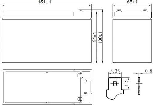 Аккумулятор для ИБП Delta HR 12-28W (12В/7 А&middot;ч)