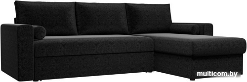 Угловой диван Mio Tesoro Верона правый (микровельвет, черный)