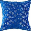 Декоративная подушка Домашняя Мода Новогодний принт (50х50, синий)