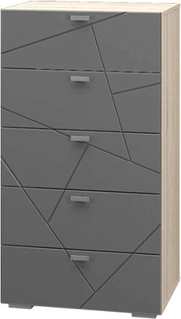 Комод MLK Скайлайн 5 ящ. (дуб сонома светлый/графит)