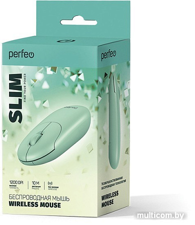 Мышь Perfeo Slim (зеленый)