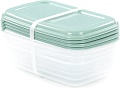 Набор контейнеров Полесье №40 1.6л с крышками 73782 (4 шт, прозрачный/бледно-оливковый)