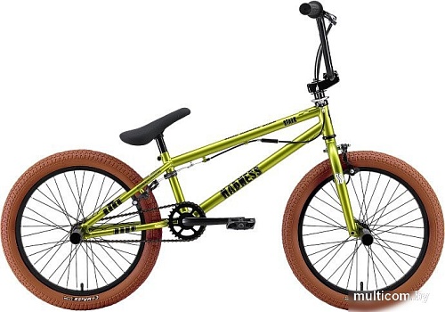Велосипед Stark Madness BMX 2 2025 (ярко-зеленый/черный/песочный)
