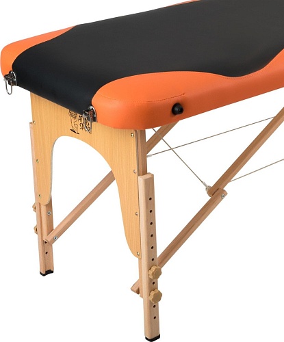 Массажный стол Atlas Sport складной 2-с деревянный 70 см (черно-оранжевый)