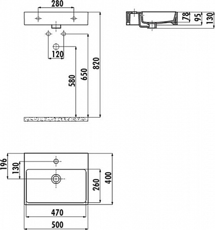 Умывальник Creavit Next 50x40 NX242-00CB00E-0000