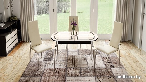 Стул Трия Кредо (хром/кожзам бежевый ваниль 890)