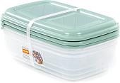 Набор контейнеров Полесье №41 2.7л с крышками 73843 (3 шт, прозрачный/бледно-оливковый)