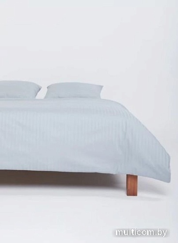 Постельное белье GoodNight Pure Страйп-сатин 1.5сп 417433 (серо-голубой)