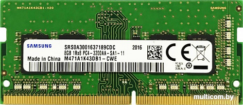 Оперативная память Samsung 8GB DDR4 SODIMM PC4-25600 M471A1K43EB1-CWE