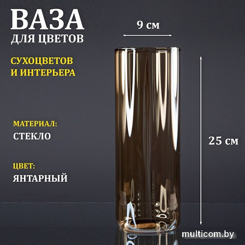Ваза Элетех Тубо 9x25 4840900088 (янтарный)