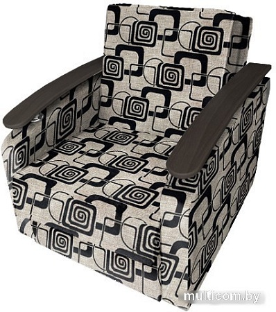 Кресло-кровать Асмана Виктория с декором 2 (рогожка кубики коричневые)