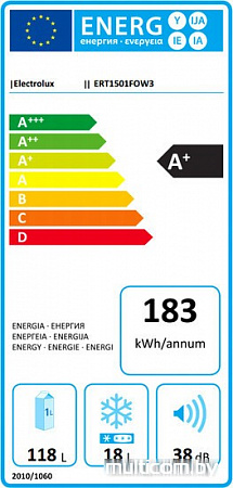 Однокамерный холодильник Electrolux ERT1501FOW3