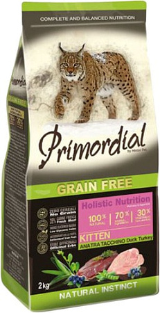 Сухой корм для кошек Primordial GF Kitten Duck & Turkey 2 кг