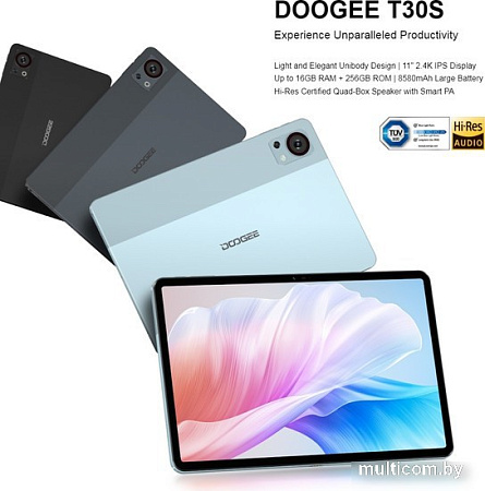 Планшет Doogee T30S 6GB/256GB LTE (черный)
