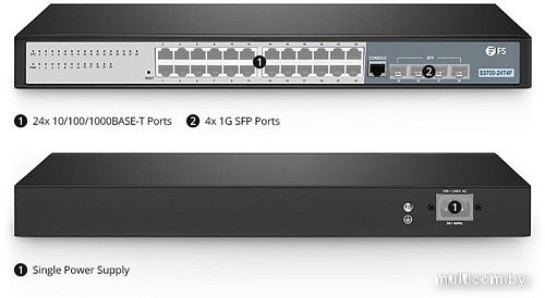 Управляемый коммутатор уровня 2+ FS S3700-24T4F