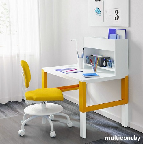 Письменный стол Ikea Поль (белый/синий) [391.289.55]