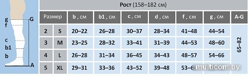 Чулки компрессионные Польза 4002 выше колена 1 кл.к. (р.2 (S), рост2, белый)