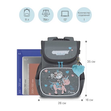 Школьный рюкзак Grizzly RAl-294-4 (серый)