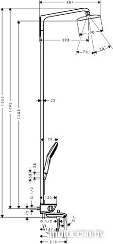 Душевая система Hansgrohe Raindance Select E 360 Showerpipe (27113400)