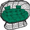 Садовый диван M-Group Лежебока 11190404 (на подставке с черным ротангом/зеленая подушка)