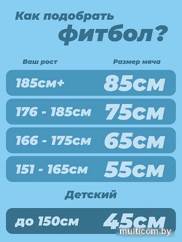 Гимнастический мяч Gold Cup 45BL (синий, с рисунками)