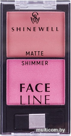 Румяна Shinewell двойные с матовым и шиммер эффектом №3