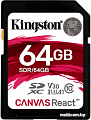 Карта памяти Kingston Canvas React SDR/64GB SDXC 64GB