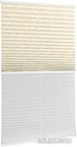 Плиссе Delfa Walnut СПШ-3402/3504 Basic Transparent (57x160, кремовый/белый)