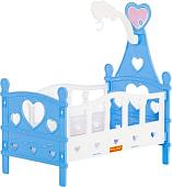 Кроватка для кукол Полесье сборная №3 62055 (6 элементов, голубой/белый)