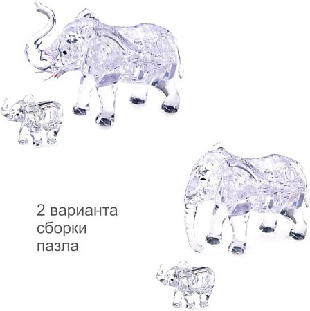 3Д-пазл Crystal Puzzle Два слона 90235