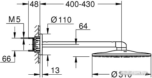 Верхний душ Grohe Rainshower 310 SmartActive 26475000 (хром)