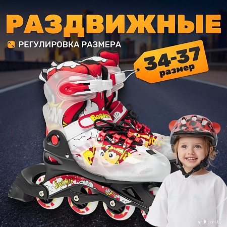 Роликовые коньки Ricos Fun PW-116A-10 (р. 34-37, черный/красный)