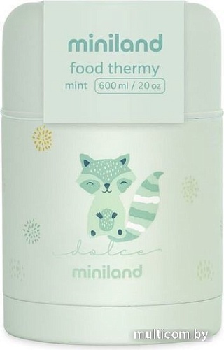 Термос для еды Miniland Thermy Dolce 600мл (бирюзовый/енот)