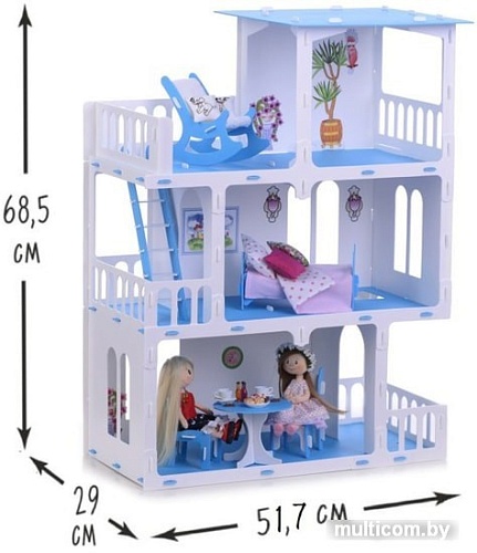 Krasatoys Дом Маргарита с мебелью 000272 (белый/голубой)