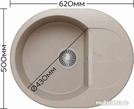 Кухонная мойка Polygran Atol-620 (бежевый 27)