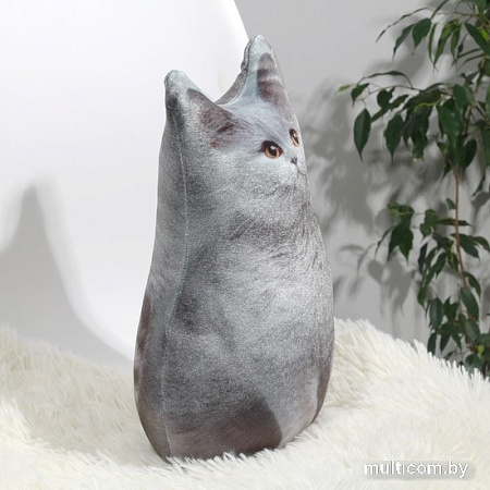 Декоративная подушка Mni Mnu Серый кот 4288785