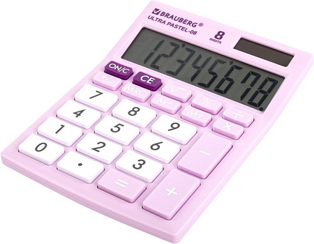 Бухгалтерский калькулятор BRAUBERG Ultra Pastel-08-PR 250516 (сиреневый)