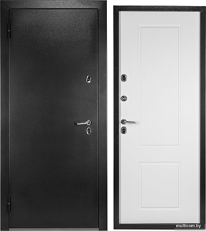 Металлическая дверь Guard Термо MG109 96x205 левая (черное серебро/белый ясень)