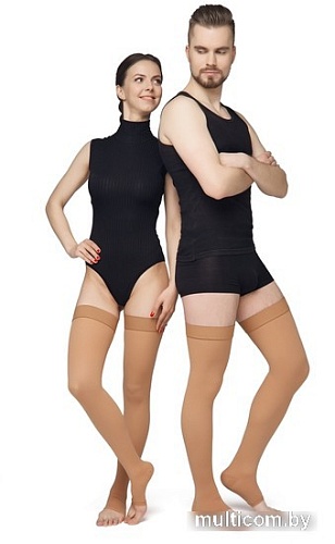 Чулки компрессионные Польза 4001 выше колена 2 кл.к. (р.4 (L), рост1, бежевый)