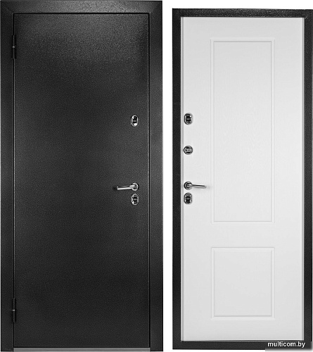 Металлическая дверь Guard Термо MG109 96x205 левая (черное серебро/белый ясень)
