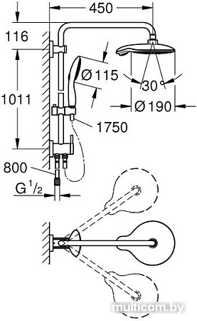 Душевая система Grohe Euphoria Power&Soul System 190 [27911000]