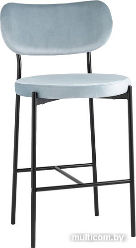 Стул Stool Group Барбара полубарный (велюр серо-голубой/черный)