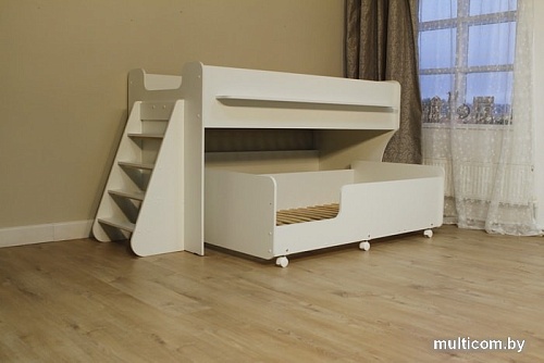 Двухъярусная кровать Красная звезда Р444 Капризун 7 160/180x80 (белый)