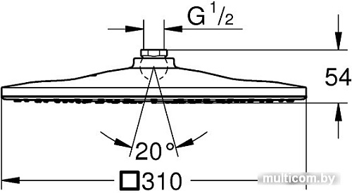 Верхний душ Grohe Rainshower 310 Mono Cube 26567LS0 (белая луна)
