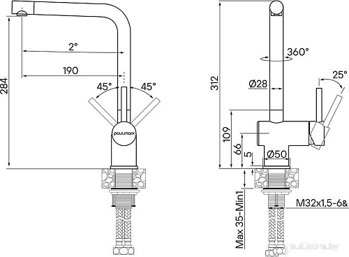 Смеситель Paulmark Spring Sp212067-GM