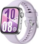 Умные часы Huawei Watch FIT 4 (серебристый, с сиреневым силиконовым ремешком, международная версия)