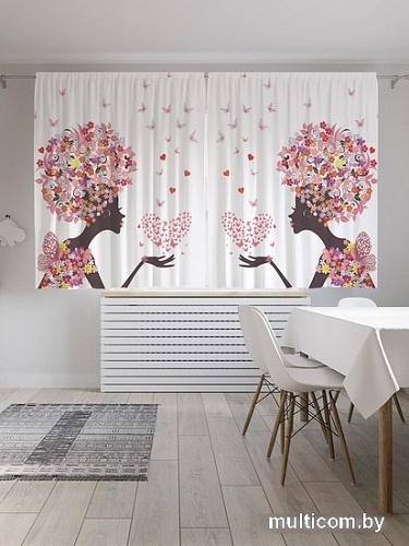 Комплект штор JoyArty Цветущие волосы Oxford DeLux 1.45x1.8 м (2 шт)